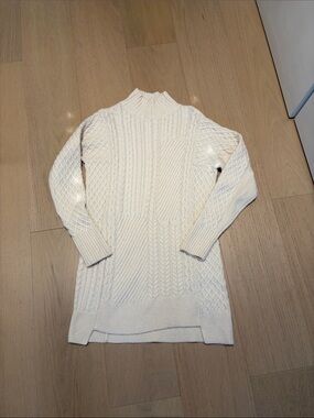 Reiss Cream Cable Knit Turtleneck Sweater